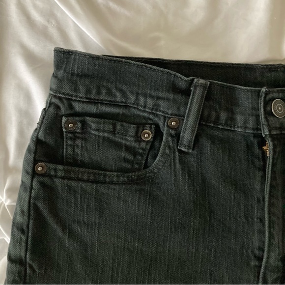 Levi’s 32x30 (no size tag) black slim-fit jeans with raw edge hem and red tab - Picture 4 of 10